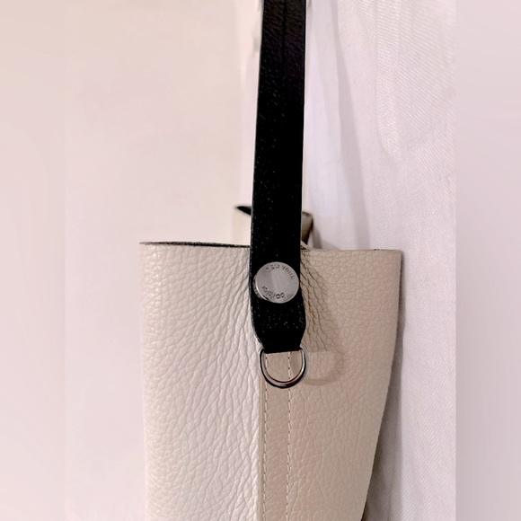 BOTKIER Two-Tone Colorblock Leather Bucket Bag - Picture 10 of 10